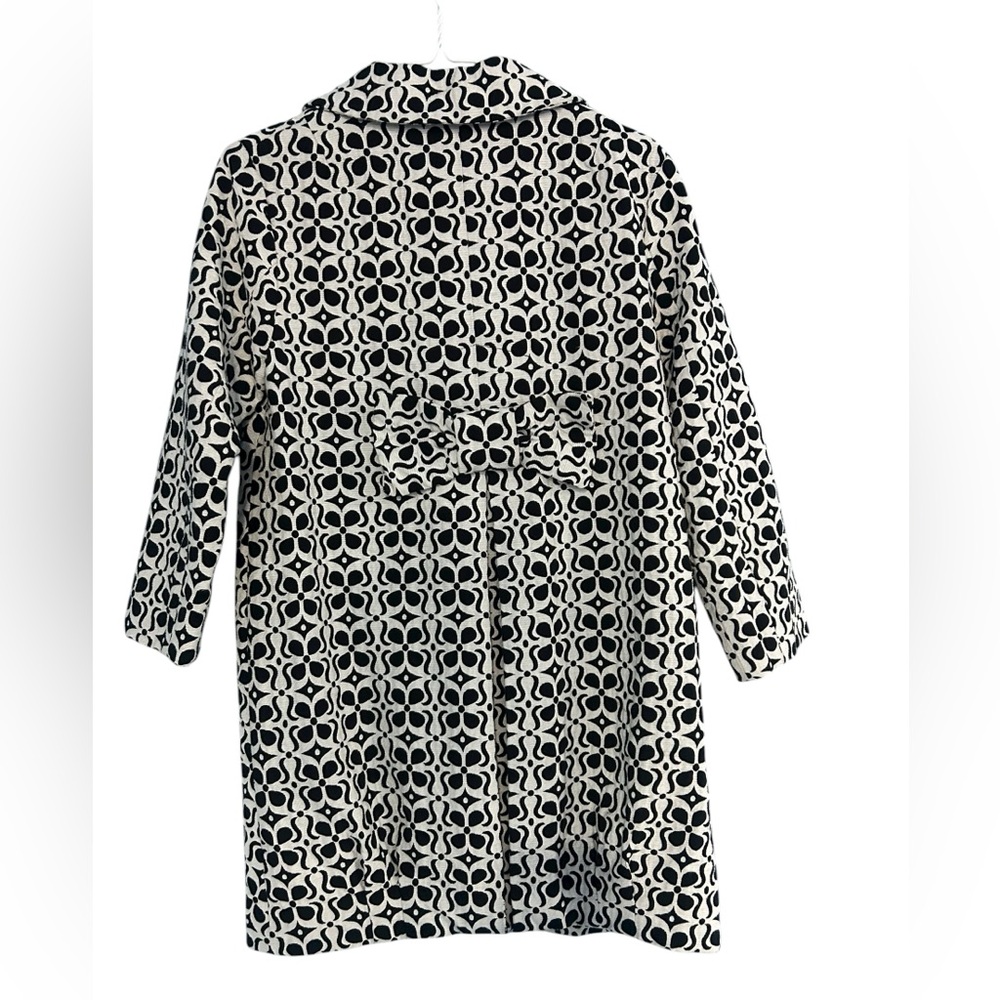 Adrienne Vittadini Button Front Jacket Coat Long Blazer Bow Accent Pockets 4